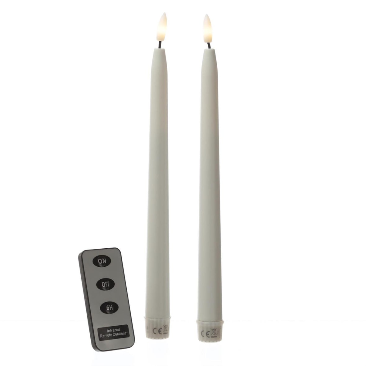LED Stabkerzen Outdoorkerzen Timer H: 28cm weiß für Innen/Außen