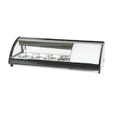 thumbnail of Vetrina Frigo per Sushi da Banco Refrigerata - Vetro frontale curvo apribile - Motore incorporato - Nera - 4 gn 1/3 - 113,1x45x33h cm