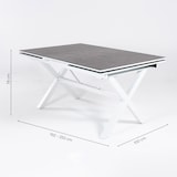 thumbnail of Mesa para jardín, Extensible 150 a 250 cm, Aluminio y cristal, Color Blanco, 150/250x100x78 cm