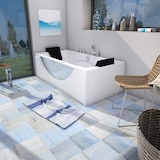 thumbnail of Whirlpool Pool Badewanne Eckwanne Wanne W81H-A-SC 90x180cm aktive Schlauch-Reinigung