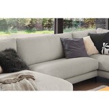 thumbnail of KAWOLA Sofa CARA Wohnlandschaft U-Form Cord steingrau Longchair links