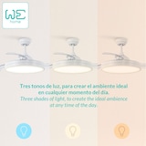 thumbnail of We - LED Silent Plafondventilator - Intrekbare bladen, 6 snelheden, afstandsbediening en 3-toon dimbaar licht - Ø53x30cm