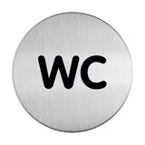 thumbnail of WC-Piktogramm, "WC", Edelstahl, Ø 83 mm