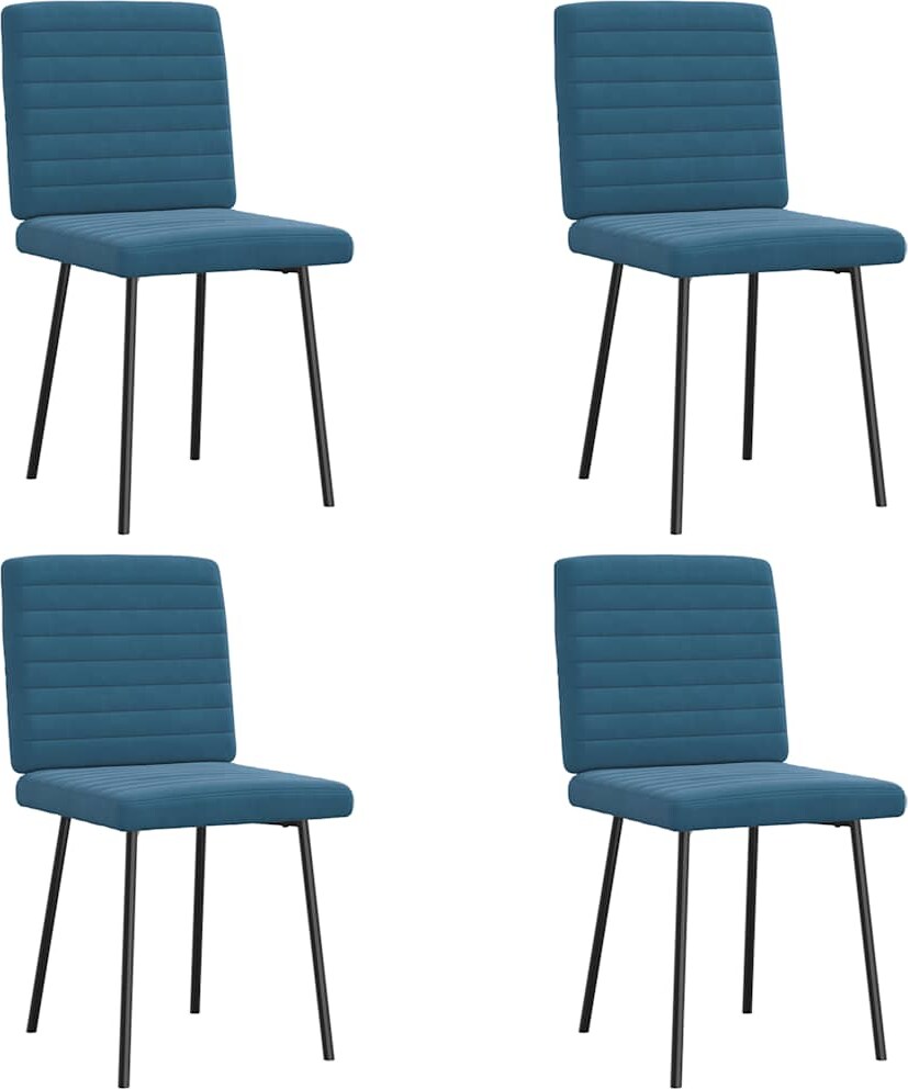 vidaXL Esszimmerstühle 4 Stk. Blau Samt