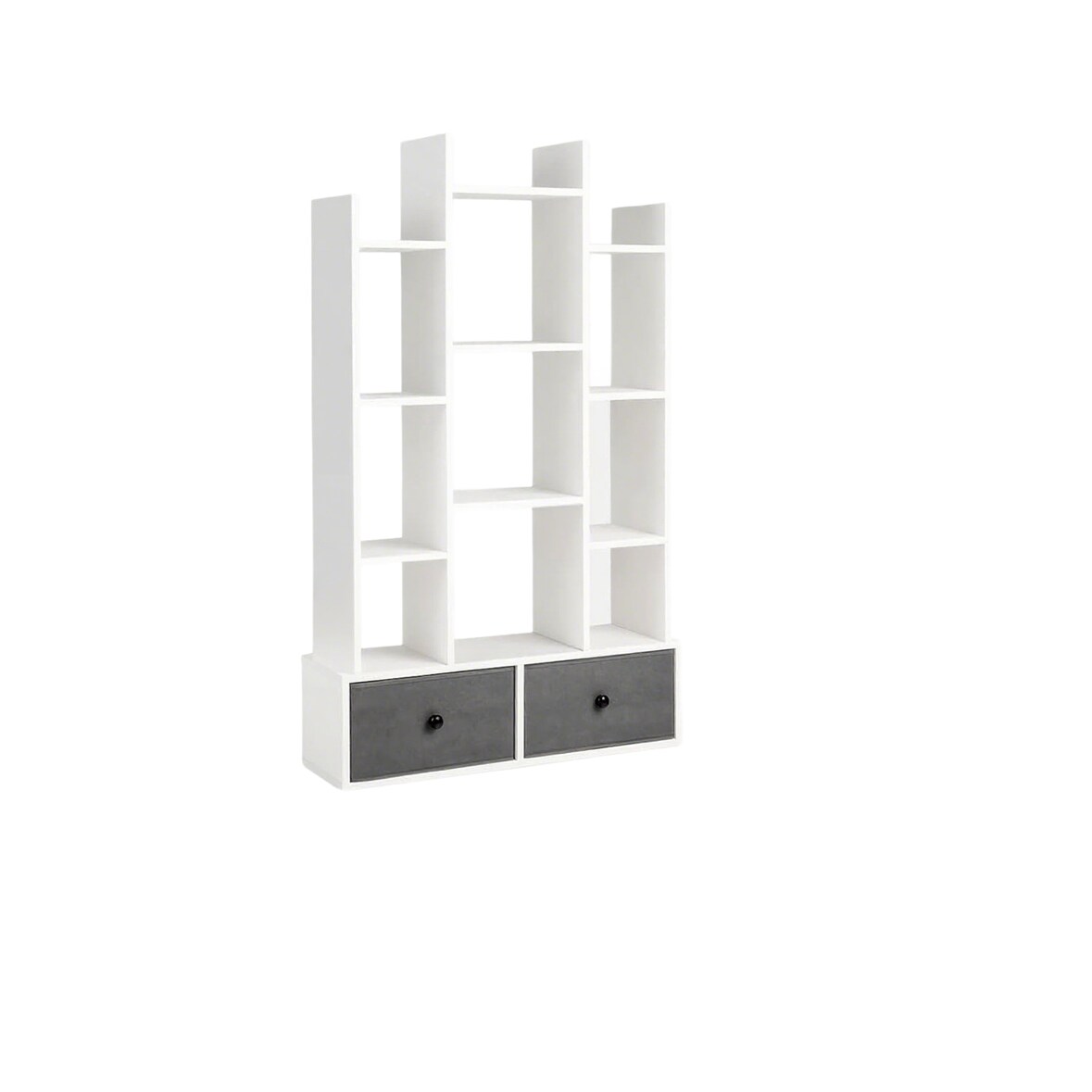 COSTWAY Estante em forma de árvore com gavetas e prateleiras para sala de estar e quarto 53 x 24 x 118 cm