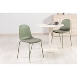 thumbnail of Set de 2 chaises en polypropylène avec coussin en tissu, design moderne, pieds en métal pour cuisine, salle à manger, bars et restaurants ROSY – Vert