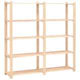 thumbnail of Helloshop26 - 5-stöckiges Lagerregal 5-teilig 170 x 38 x 170 cm Kiefernholz 500 kg Beige 02_0045733