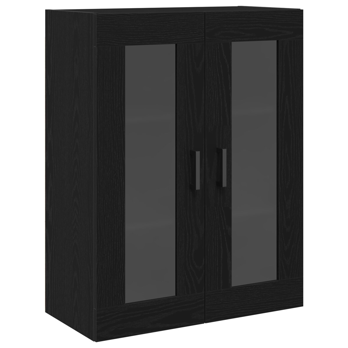 vidaXL Wandschrank mit Glastüren Schwarz Eiche 69,5x34x90 cm