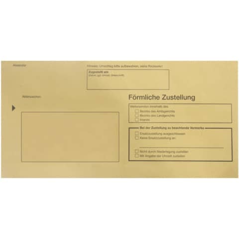Umschlag für Zustellungsauftrag für förmliche Zustellung, DIN lang, 500 Stück