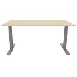thumbnail of Schreibtisch elektrisch höhenverstellbar, 160x80cm, ahorn/silber