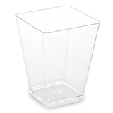 thumbnail of 100x Fingerfood-Becher eckig klar 160 ml PS 5,8 x 5,8 x 7,6 cm