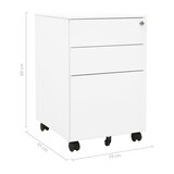 thumbnail of vidaXL Aktenschrank mit Rollen Weiß 39x45x60 cm Stahl
