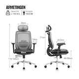 thumbnail of OfficeSense OS120 Ergonomische Bureaustoel – Mesh Kantoorstoel – NEN1335 – Kantelbaar – Lendensteun – Volwassenen – Grijs – Comfort Design