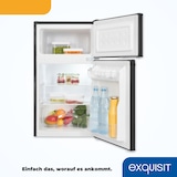 thumbnail of Exquisit Mini Kühl-Gefrierkombination KGC590-30-E-040E schwarz | Nutzinhalt: 85 L | 4-Sterne Gefrierfach | Türanschlag wechselbar