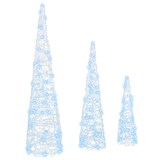 thumbnail of vidaXL Weihnachtsbaum mit 90 LEDs 3 pcs Kaltweiß 20 x 20 x 80 cm Acryl