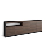thumbnail of Sideboard, Highboard, 260x80x37 cm, 5 Türen, Wohnzimmer, Küche, Dunkler Eiche und Schwarz
