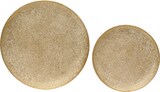 thumbnail of Dekoteller rund 29 - 39cm Antikgold Metalloptik 2er Set Deko Serviertablett Dekotablett Dekoteller Weihnachten Hochzeit Jubiläum Weihnachtsteller