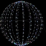 thumbnail of WellHome - Faltbare Metallkugel-Weihnachtsbeleuchtung mit 224 RGB-LED-Lichtern und Fernbedienung