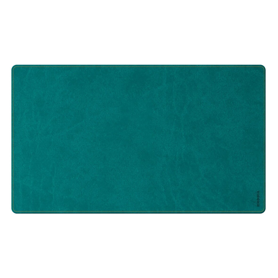 Rhodiarama, weiche/flexible Schreibunterlage M (80x40 cm) aus italienischem Kunstleder, gerollt in Schachtel aus Kraft - Pfaugrün 194276C