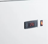 thumbnail of Vertikale Getränkekühlvitrine schwarz 58 Liter 4-seitig verglast weiß +2/+10 °C – +30/+90 °C 44,7x40x81,9h cm280 lt