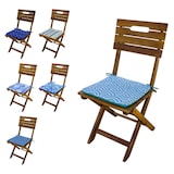 thumbnail of Lot de 4 Galettes de Chaise 35x35x3 cm motif Éventails Verts