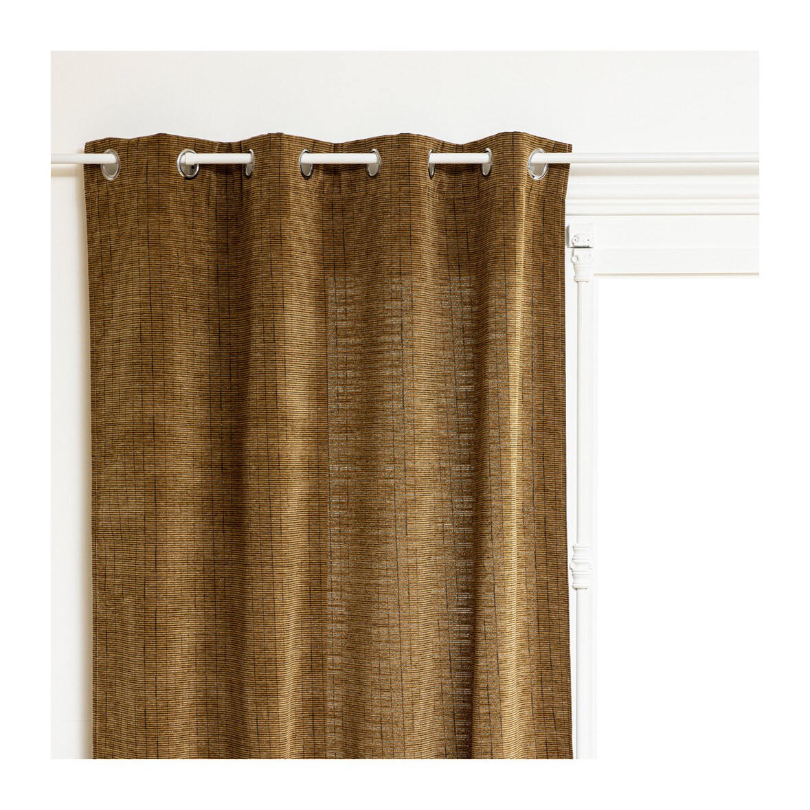 Rideau à œillets Tissu Chenille Marron Camel 140 x 260 cm