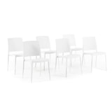 thumbnail of Set van 6 stapelbare stoelen van polypropyleen met glasvezel, voor tuin of binnengebruik, waterafstotend en duurzaam, modern design – MARIA – Wit