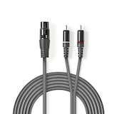 thumbnail of Nedis Balanced Audio-Kabel - XLR 3-Pin Buchse - 2x RCA Stecker - Vernickelt - 1.50 m - Rund - PVC - Dunkelgrau - Kartonhülle