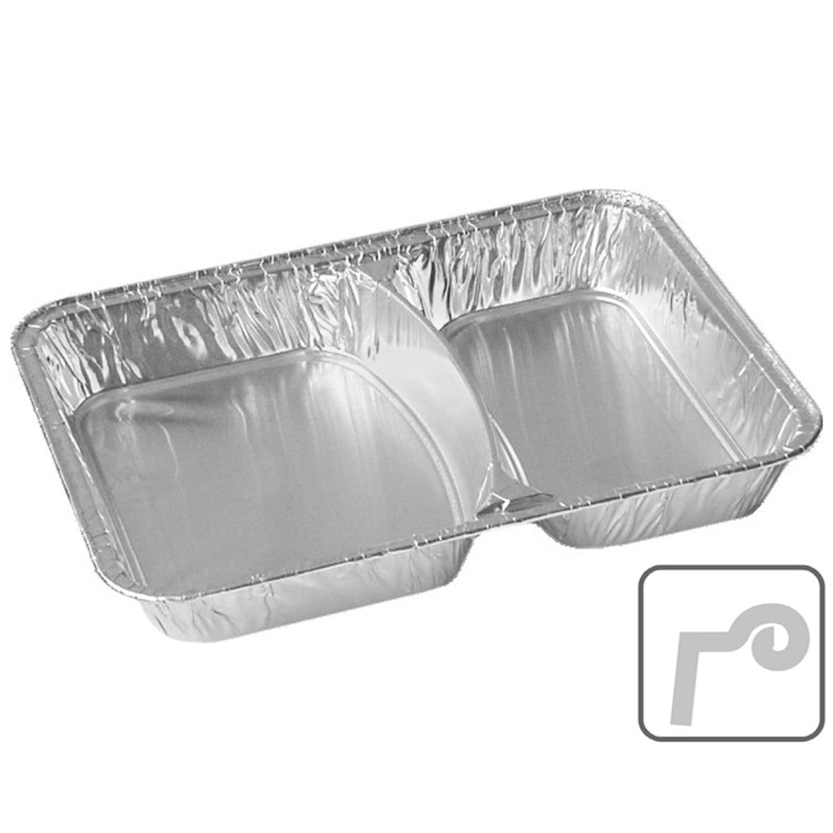 100x Alu-Menüschalen Aluschalen 2-geteilt 1020 ml 227 x 177 x 39 mm