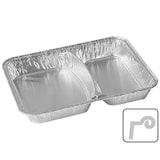 thumbnail of 100x Alu-Menüschalen Aluschalen 2-geteilt 1020 ml 227 x 177 x 39 mm