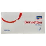 thumbnail of aro Cellulose servetten, 33 x 33 cm, 1-laags, wit, 500 stuks
