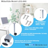 thumbnail of Stilvolles 500mm 4er Set Möbelfüße Silber eckig Sofastempel Tischfüße Bettfüße