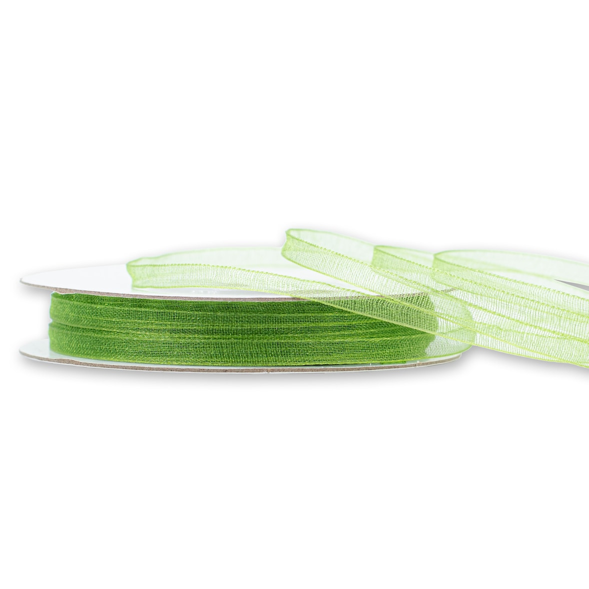 3mm Organzaband 50m Chiffonband Schleifenband Geschenkband Stoffband Schmal Olivgrün