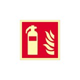 thumbnail of Schild Feuerlöscher ISO 7010, Kunststoff, langnachleuchtend, 160-mcd, 450x450 mm