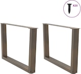 thumbnail of Helloshop26 - Set aus 2 V-förmigen Couchtischbeinen 70 x 42–43,3 cm stabiler Sitz modernes Design Stahl natur 02_0056927