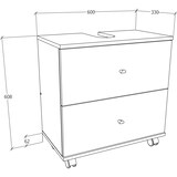 thumbnail of VCM Badmöbel Waschbeckenunterschrank Nilosi Weiß H. 61 x B. 60 x T. 33 cm
