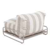 thumbnail of Chauffeuse rayée salon de jardin modulable et structure beige