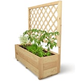 thumbnail of Pflanzkasten mit Rankgitter THIO Inkl. Vlies & Handschuhe, Hochbeet mit Rankhilfe Blumenkasten für Kletterpflanzen hängende Körbe, 98cm Breit