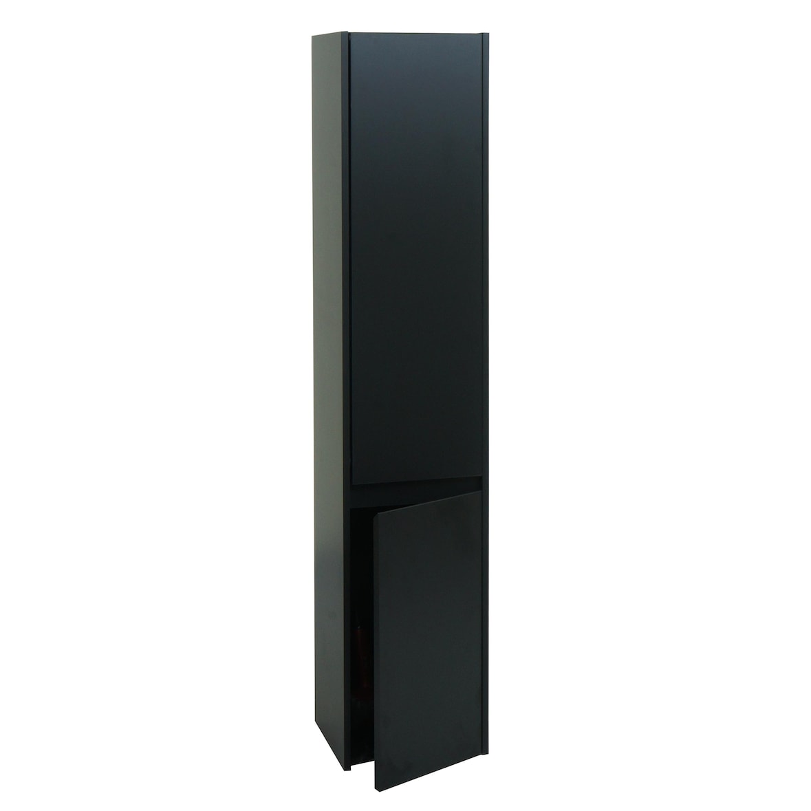 Hängeschrank HWC-L86, Badschrank Highboard Hochschrank, FSC® Melamin 2 Türen 3 Fächer 160x33cm ~ schwarz