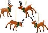 thumbnail of Christbaumschmuck Hirsch 12cm Kunststoff Samt 1 Stück sortiert Bruchfest Weihnachtsbaum Anhänger Weihnachten Weihnachtsbaumschmuck Wald Tiere Braun