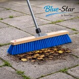 thumbnail of Blue-Star Besen Komplett SET 40 cm Breit mit blauen Borsten und Teleskopstiel Handfeger Kehrschaufel Stiel Straßenbesen