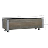 thumbnail of Outsunny Fioriera Rettangolare in Legno con Ruote e Freno Grigio