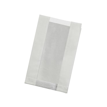 PACKNWOOD - 1 000u - Bolsa de papel kraft antigrasa blanca con ventana de plástico PP, para sándwiches y baguettes 22x14x6 - 210SVISW2214G