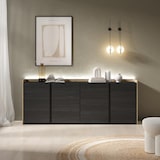 thumbnail of Aparadores para salón, 207x80x35 cm, 4 Puertas, LED, Negro y roble