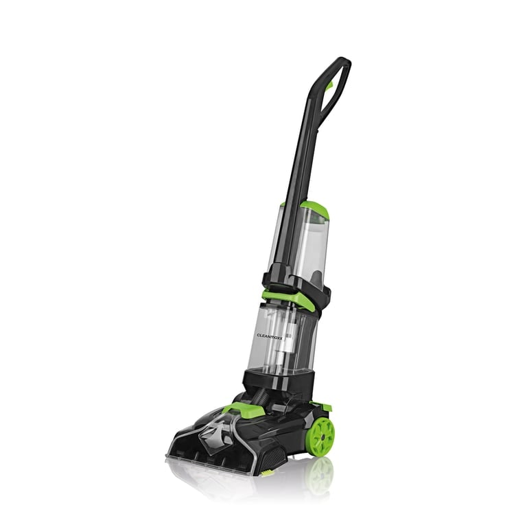 CLEANmaxx Teppichreiniger Professional mit Vibrations- und Seitenbürsten - Schwarz/Grün