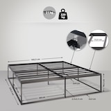 thumbnail of Letto in metallo Scala nero/200x180x46 cm