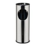 thumbnail of Stil Casa afvalbak met asbak, roestvrij staal, Ø 24,3xh. 66,5 cm, bovenste rand met sigarettenuitdoofgrill, 1 kg zand inbegrepen, 17 liter, glanzend.