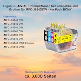 thumbnail of Gigao LC-422 XL Tintenpatronen Set kompatibel mit Brother für MFC-J6540DW - 4er Pack BCMY