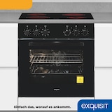thumbnail of Exquisit Herd-Set EHE256-U-020-Set schwarz| EEK:  A | 59,0 l Garraum | Glaskeramik Kochfeld | Herd-Set 60 cm