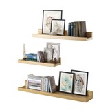 thumbnail of Wandregal Massivholz Kiefer Fotoleiste für Bilder Bücher und Deko 90.82-11